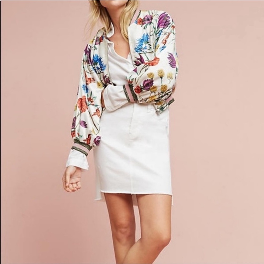 Elevenses satin floral bomber jacket